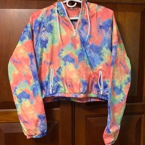 Forever 21 Cropped Tie Dye Rain Jacket